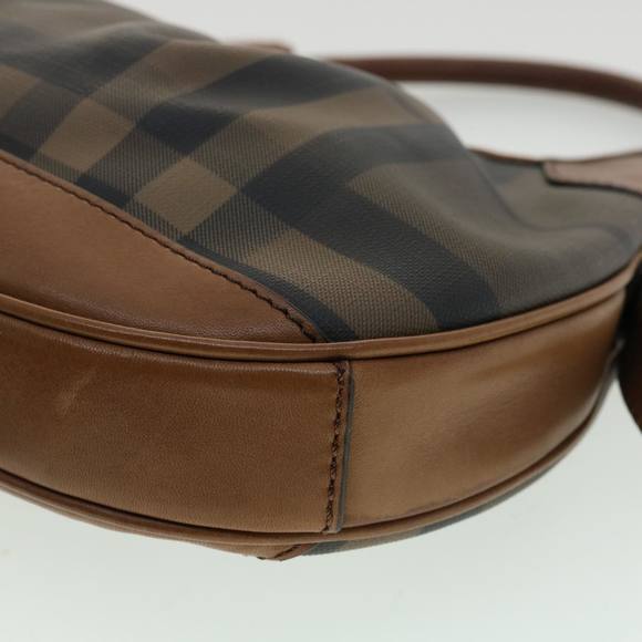 BURBERRY Nova Check Shoulder Bag Canvas Leather Brown Auth am3251 - Picture 8 of 16